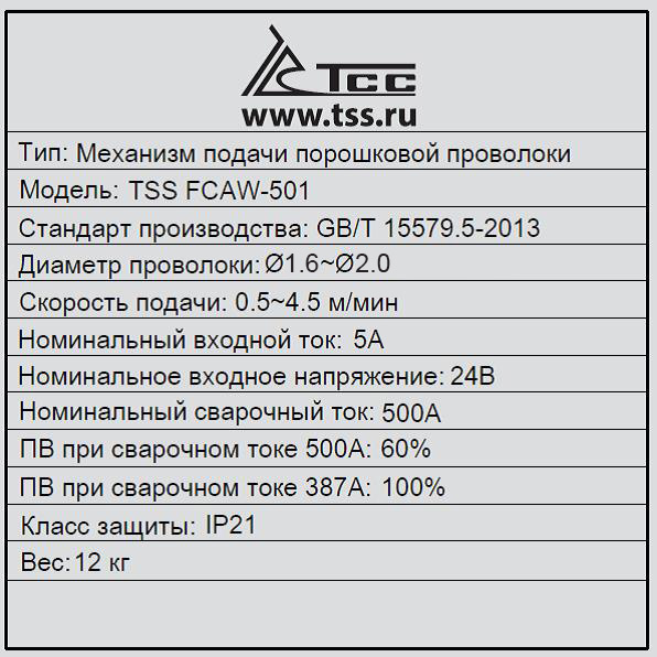 Механизм подачи проволоки TSS  FCAW-501 